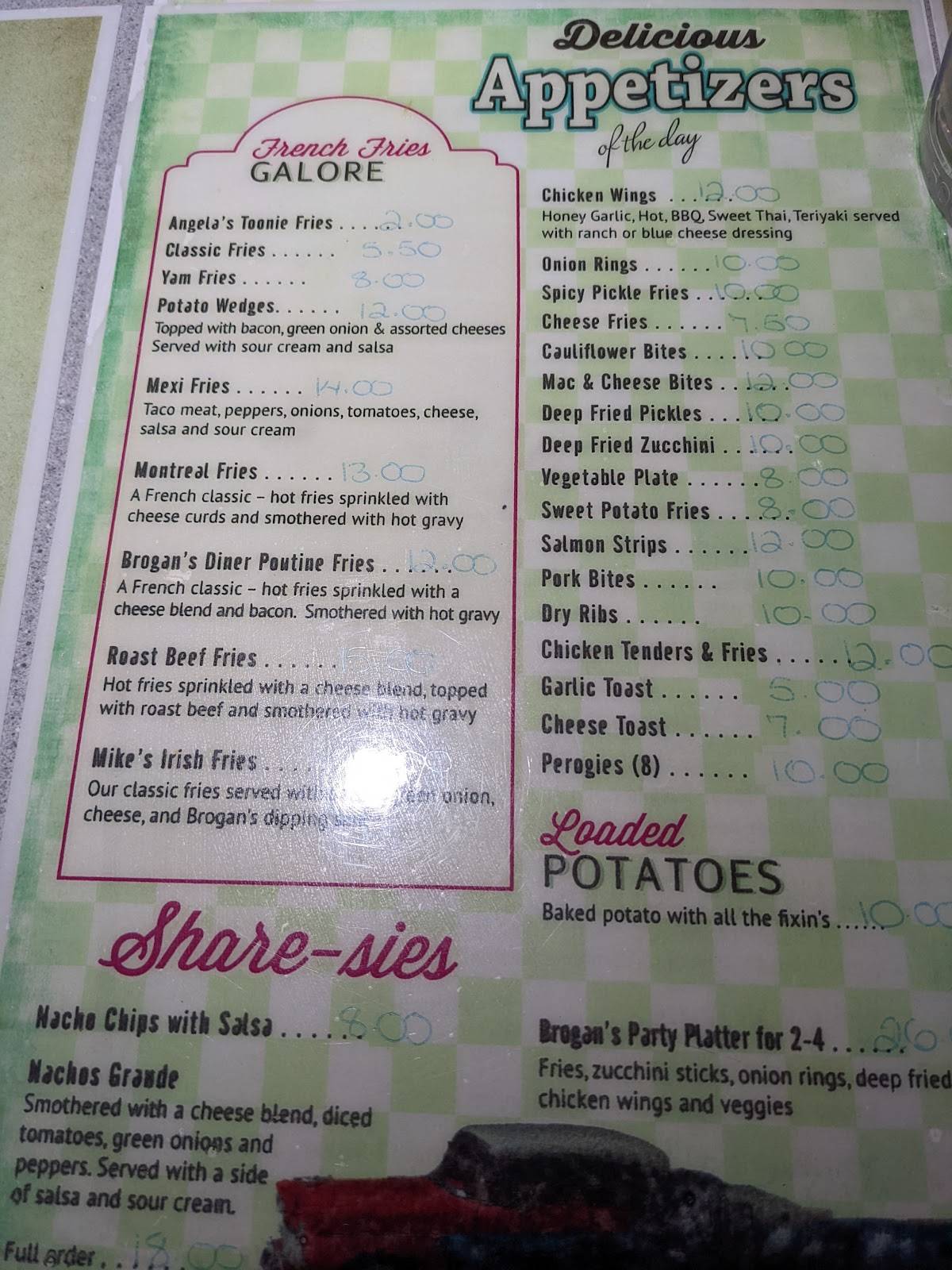 Menu At Brogan s Diner Restaurant Langley Township menu-at-brogan-s-diner-restaurant-langley-township