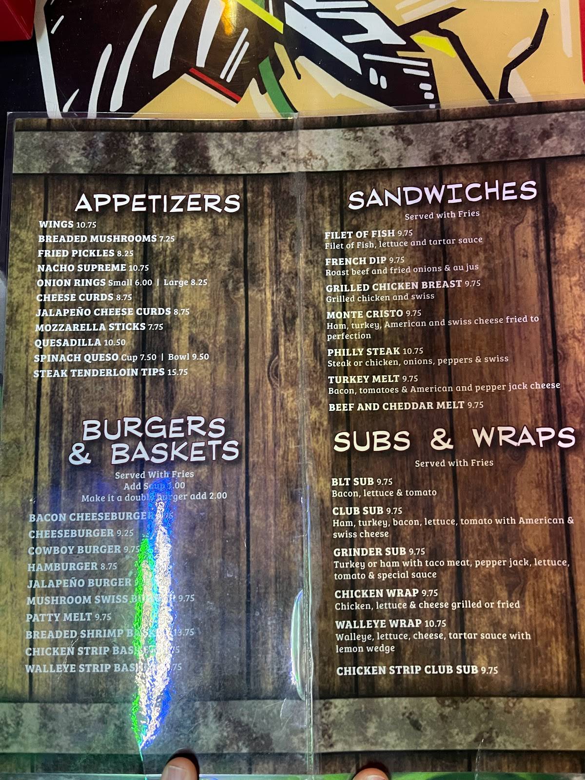 Menu at Broken Drum Bar & Grill, Grand Forks