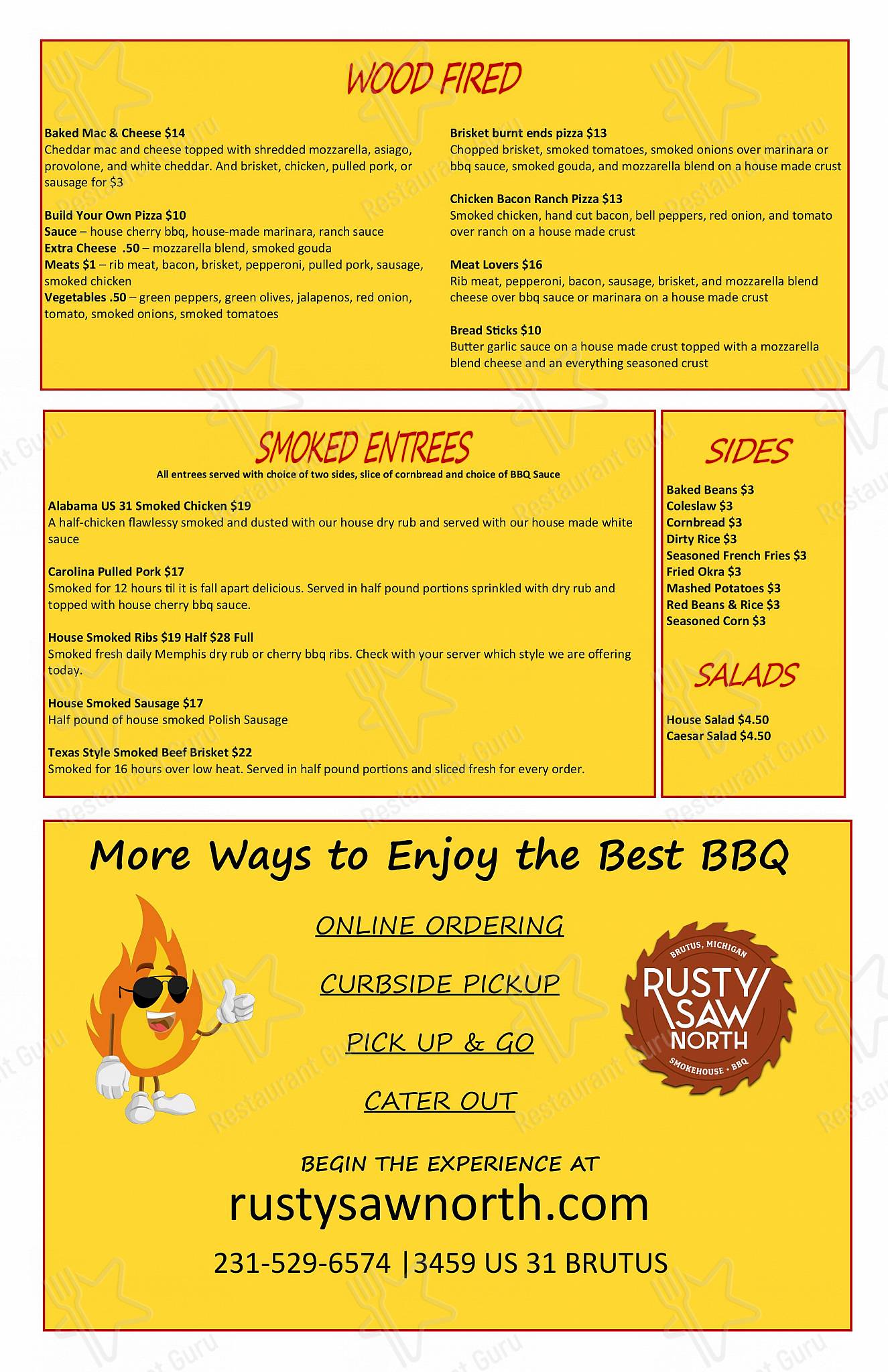 Menu at Rusty Saw North pub & bar, Brutus