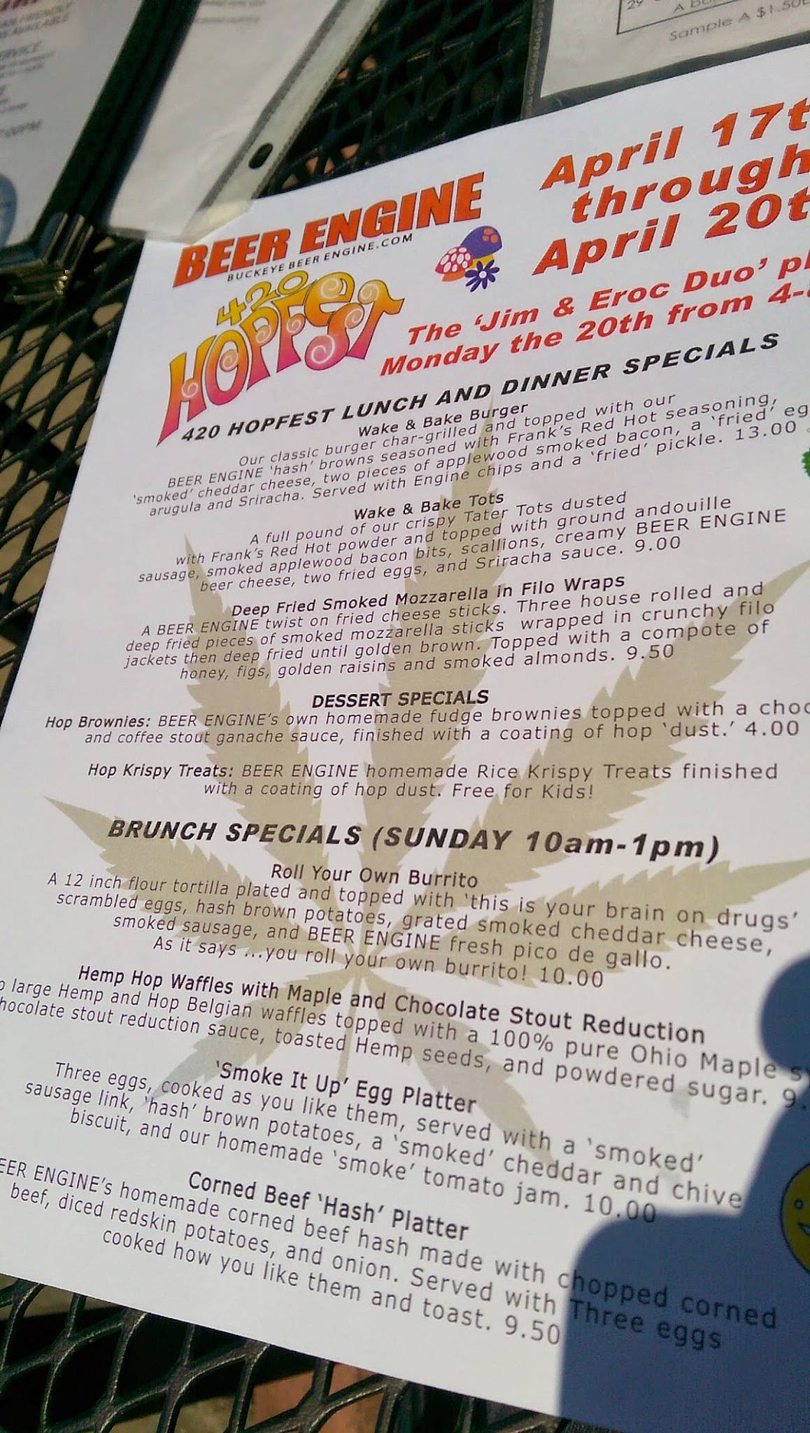 Menu at Buckeye Beer Engine pub & bar, Lakewood