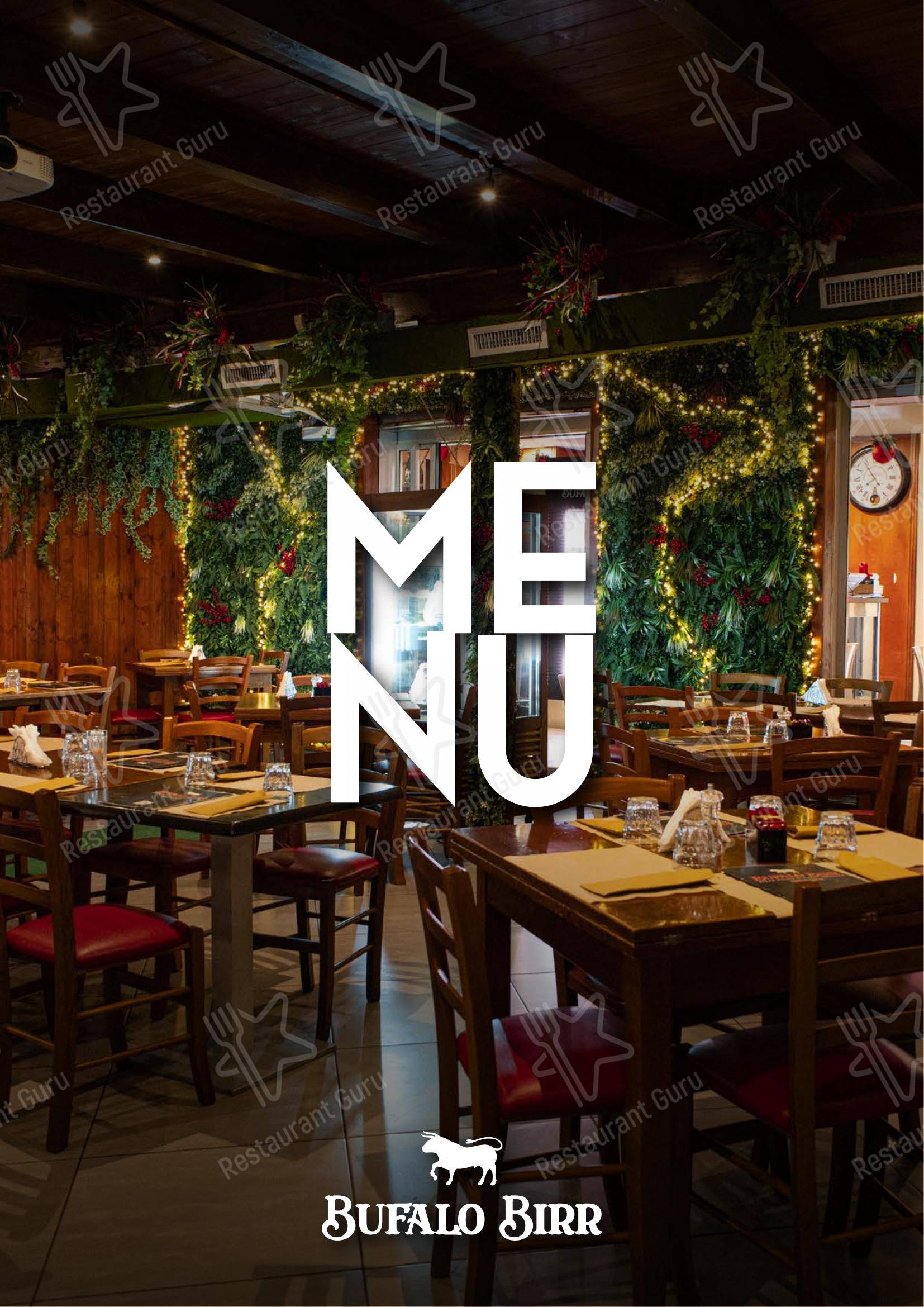 Menu per Bufalo Birr Steakhouse di Carni Pregiate in Quarto