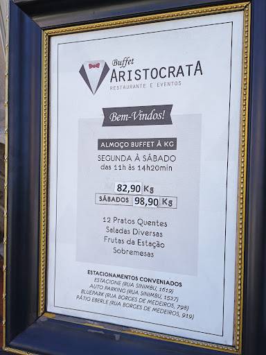 Restaurante e Eventos Aristocrata cardápio