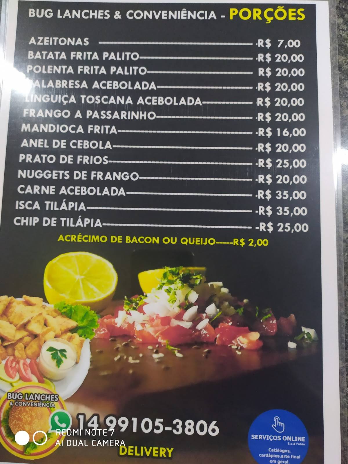 Bug Lanches & Conveniência cardápio