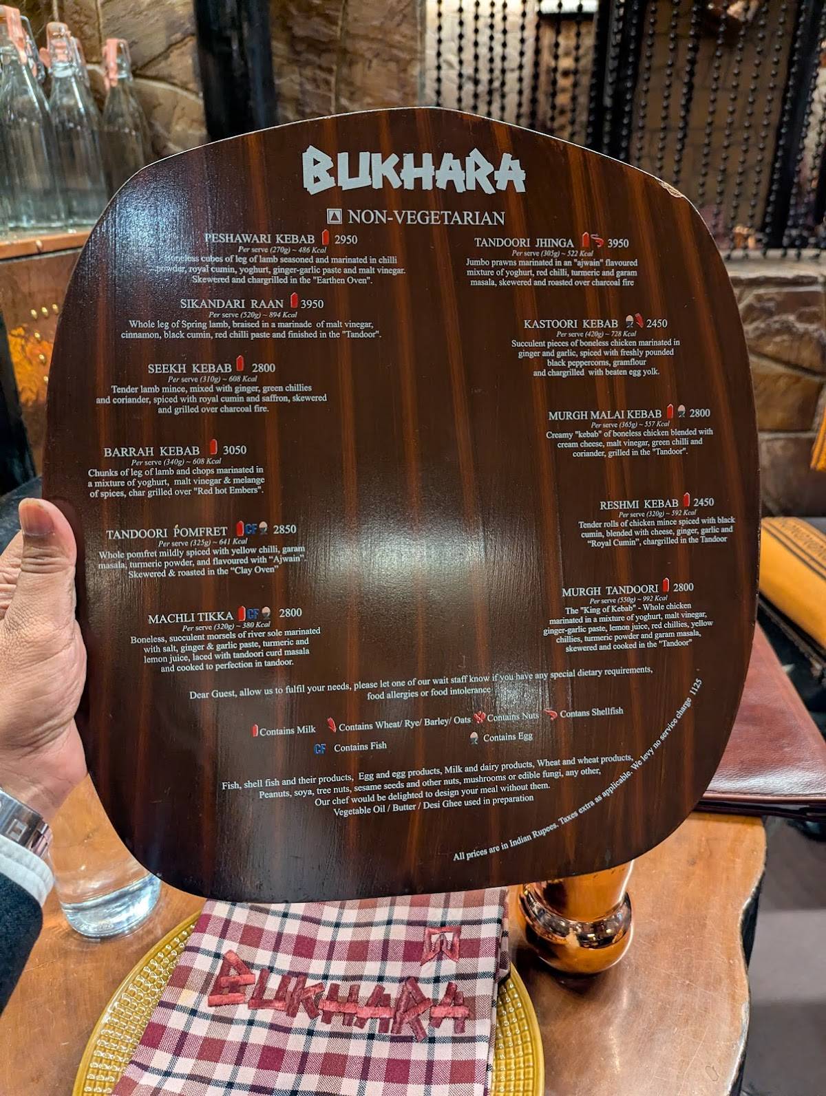 Bukhara menu