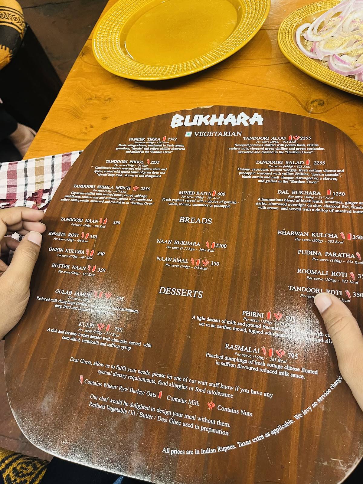 Bukhara menu