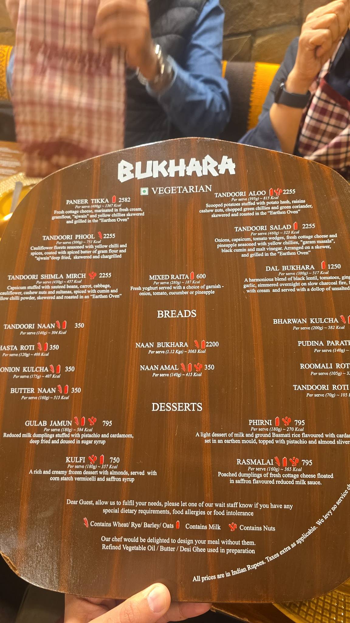 Bukhara menu