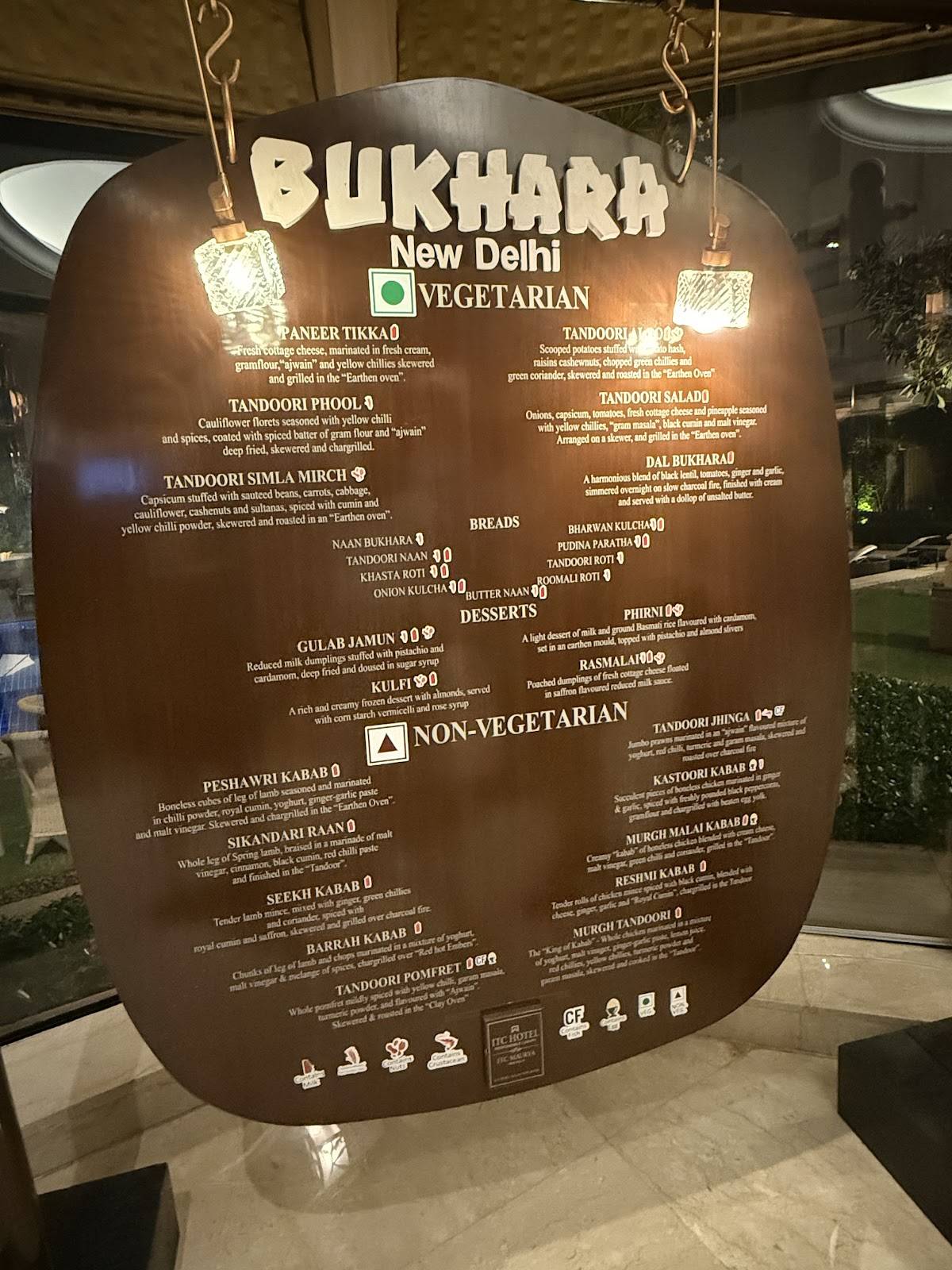 Bukhara menu