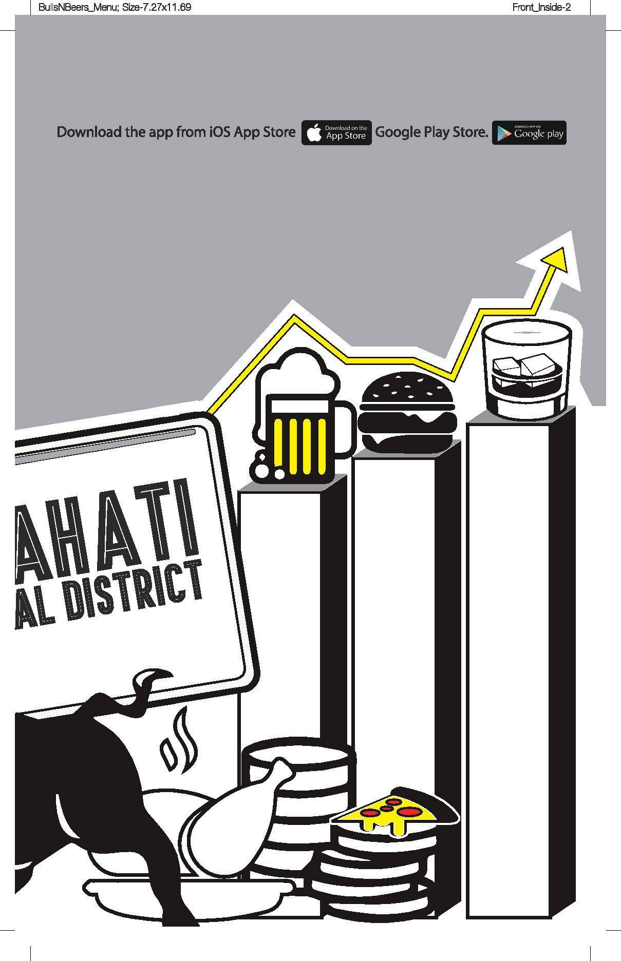 Bulls & Beers, MRP Bar menu