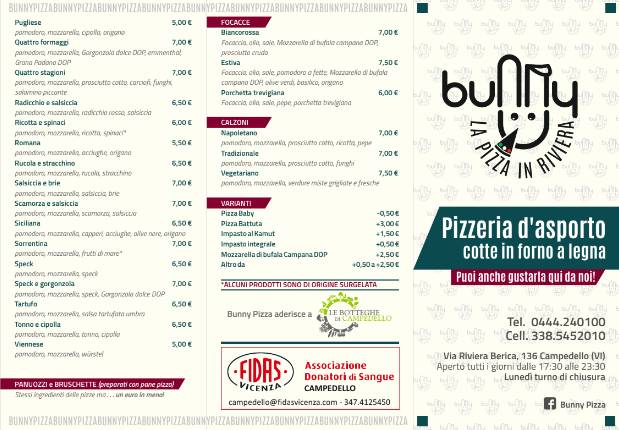 Menu di Bunny Pizza 