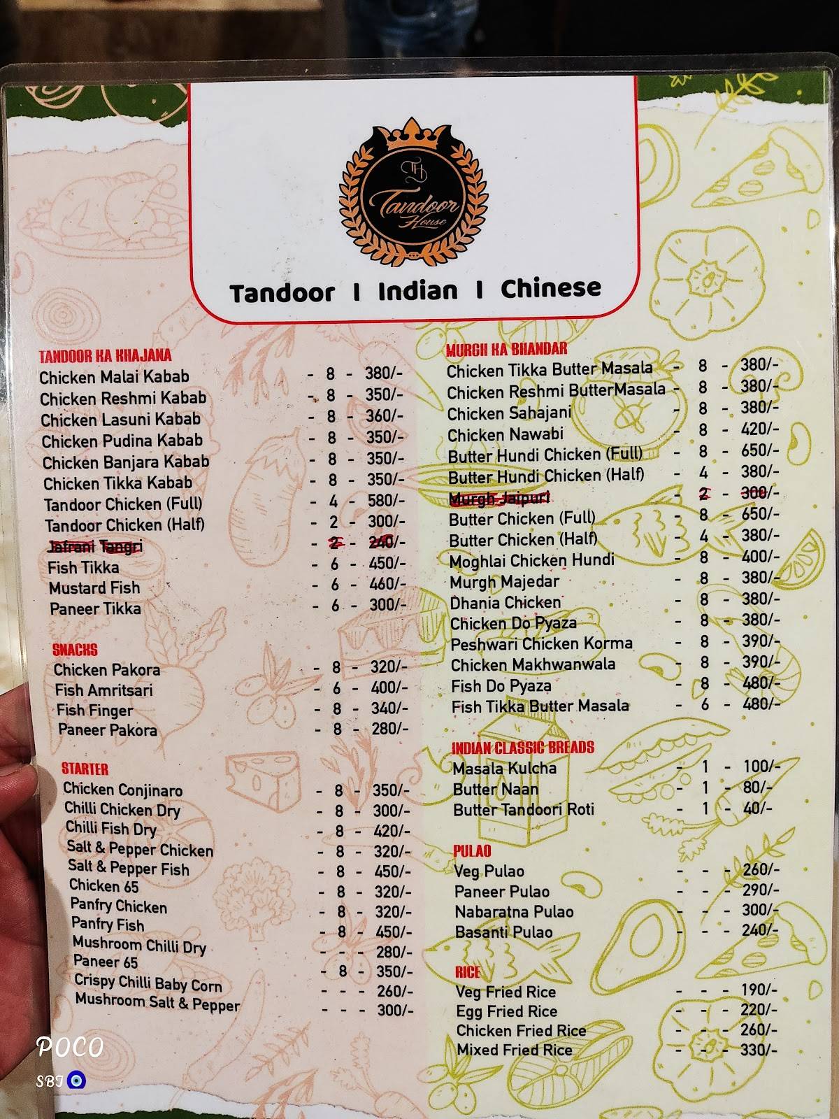 TANDOOR HOUSE – Multi Cuisine Restaurant menu