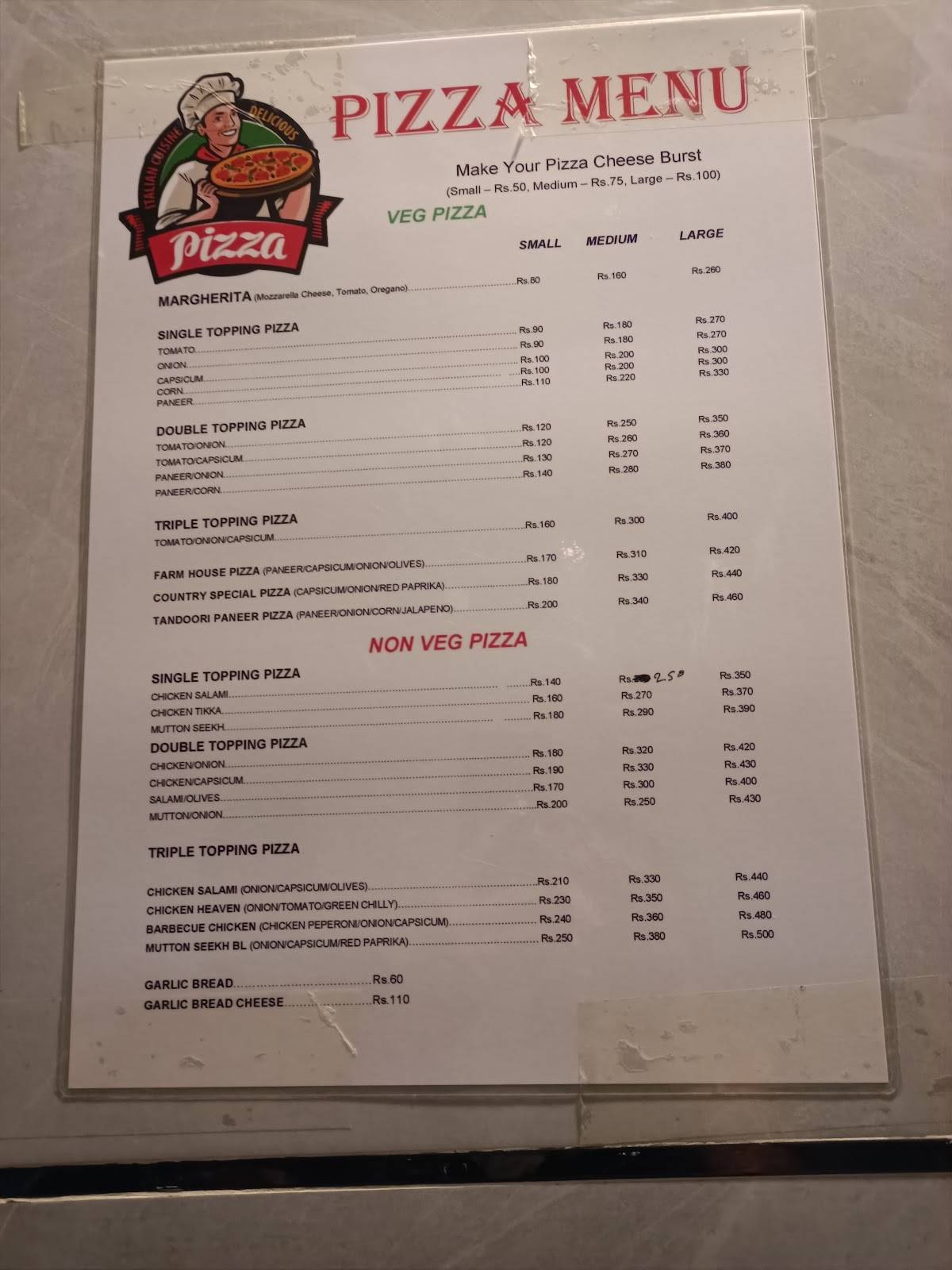 Burger Wala menu
