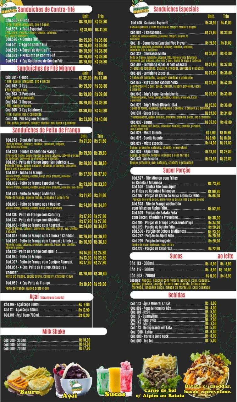 Burguer Brasil - Tijuca cardápio