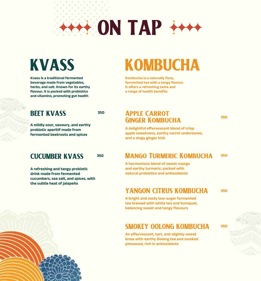 Burma Burma Restaurant &Tea Room menu