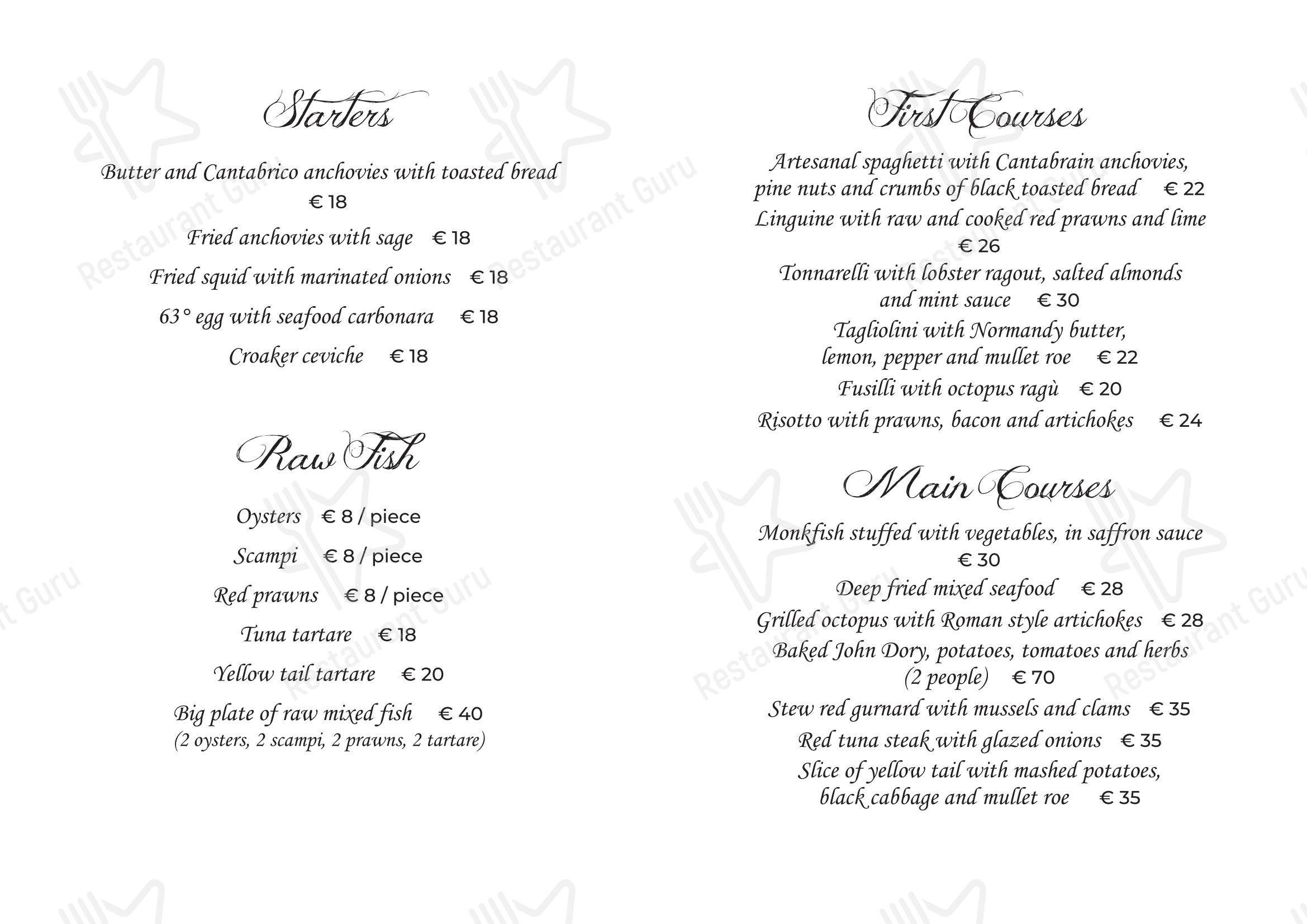 Burro & Acciughe in Firenze - Menu