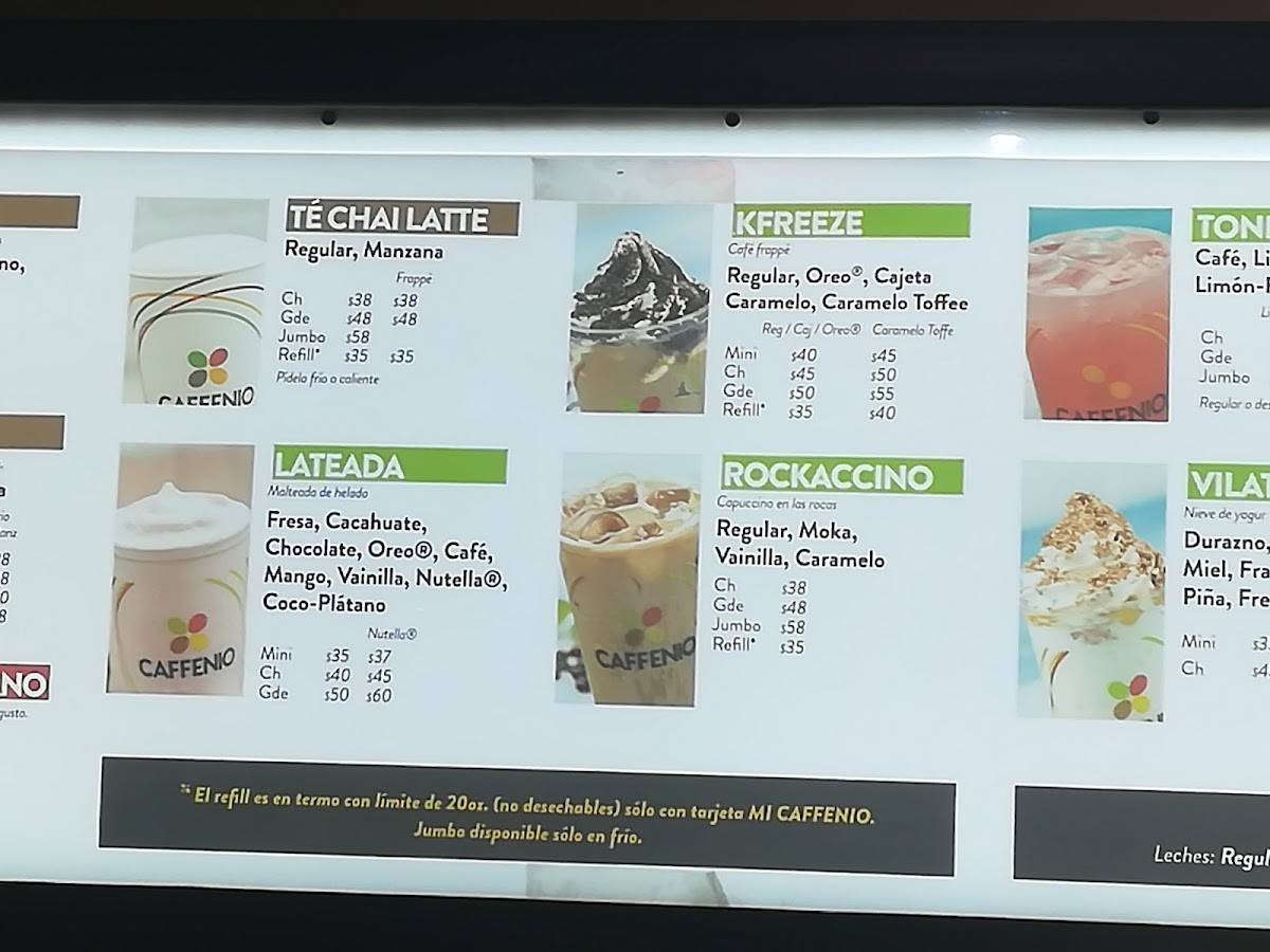 Carta del café CAFFENIO Villa, Chihuahua, Av Francisco Villa entre