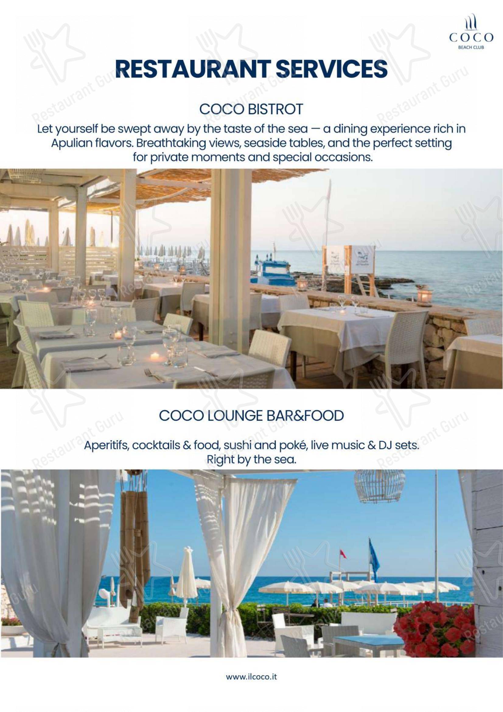 Menu di COCO - Beach, Wedding & Lifestyle - Menu