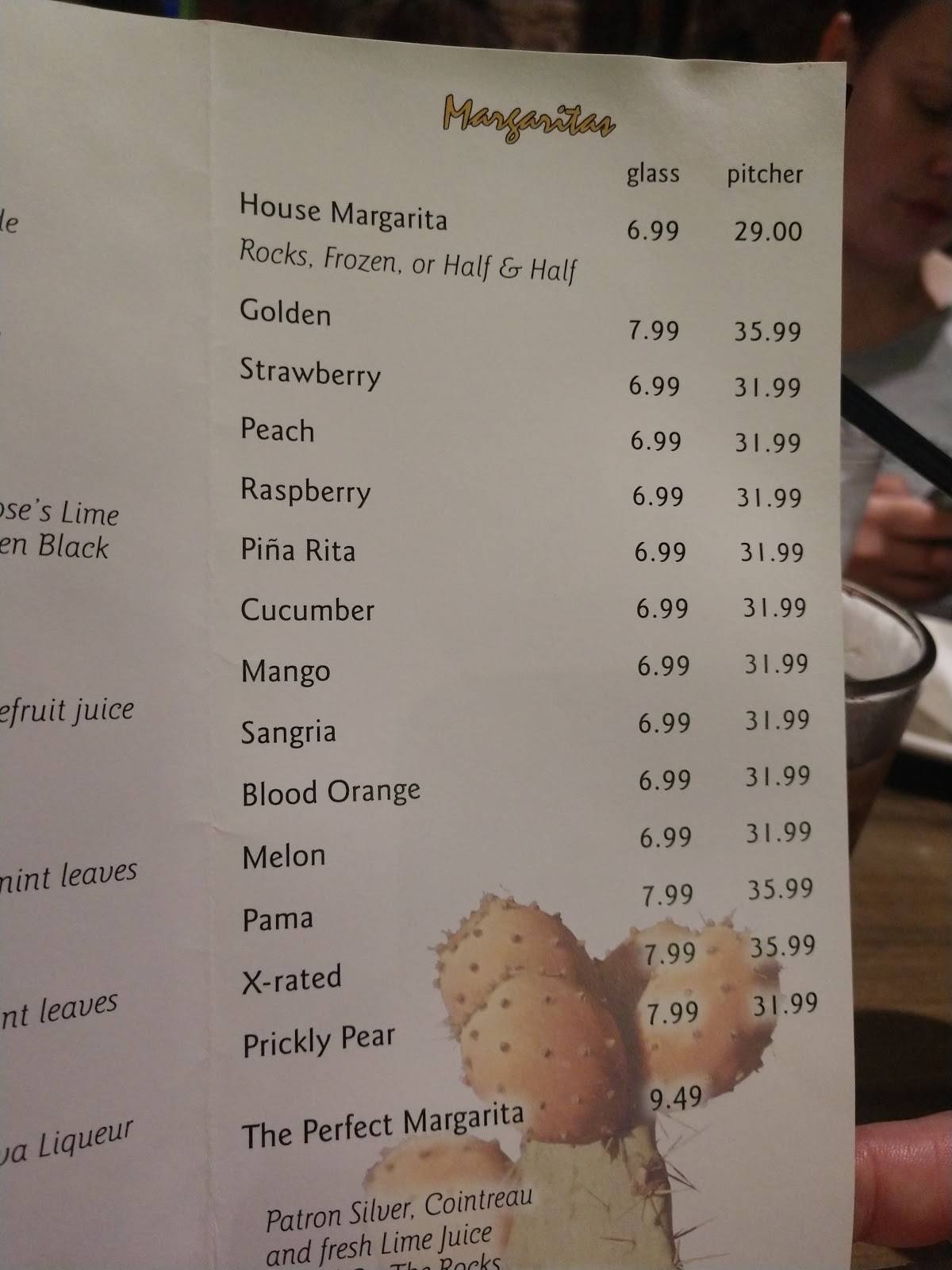 Menu at Cactus Pear restaurant, Cincinnati, Jefferson Ave