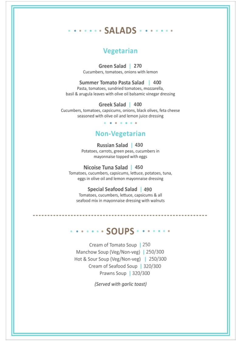 Cafe Antonio menu