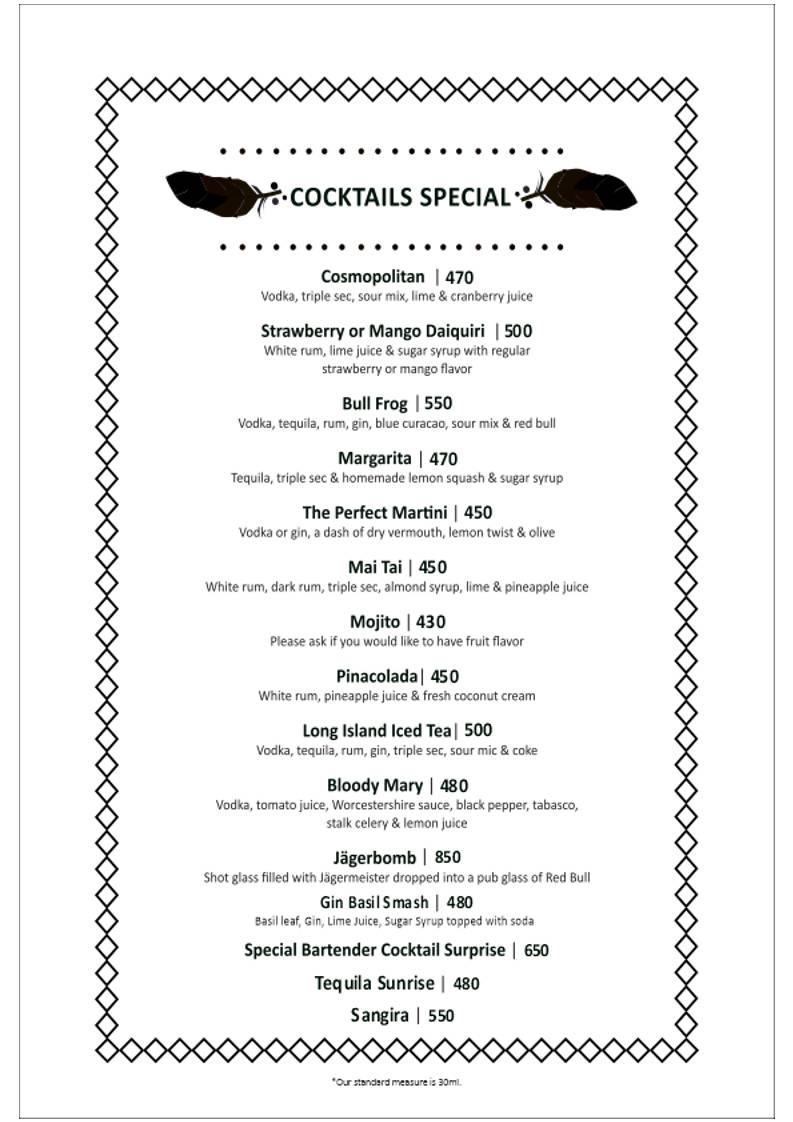 Cafe Antonio menu