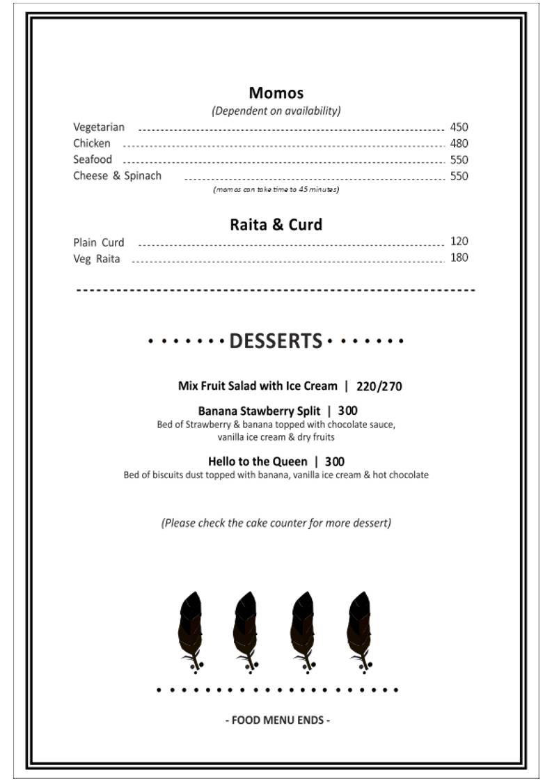 Cafe Antonio menu