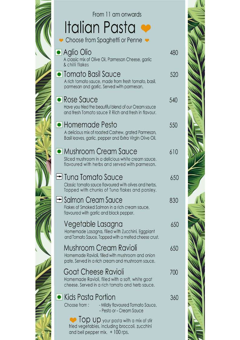 Artjuna Cafe - Anjuna menu