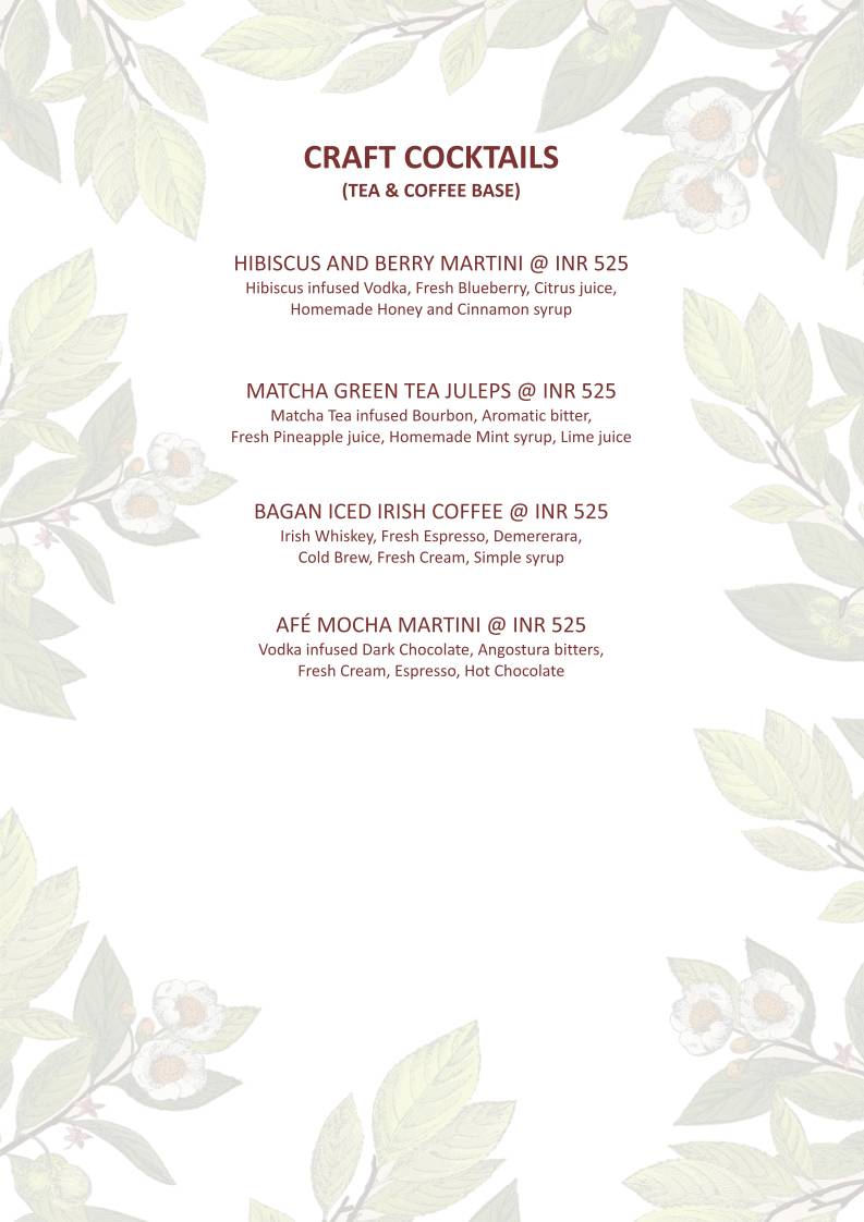 Bagan : Poolside Cafe menu