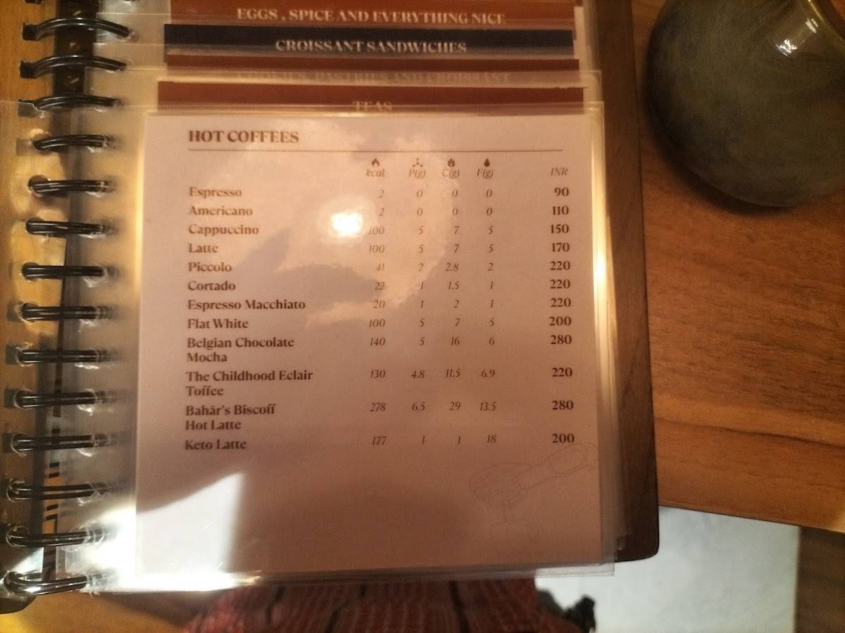 Cafe Bahar Pune menu