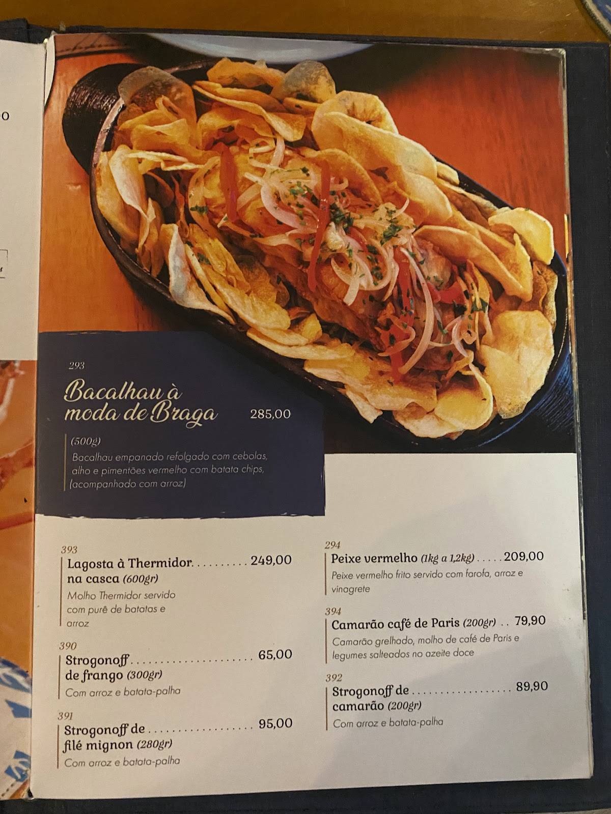 Restaurante Barravento cardápio