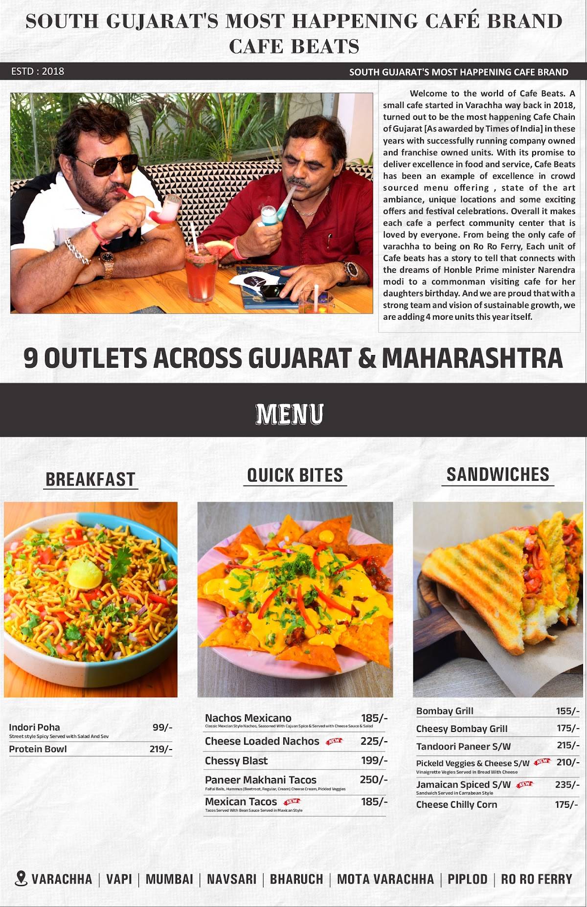 Cafe Beats Restaurant menu