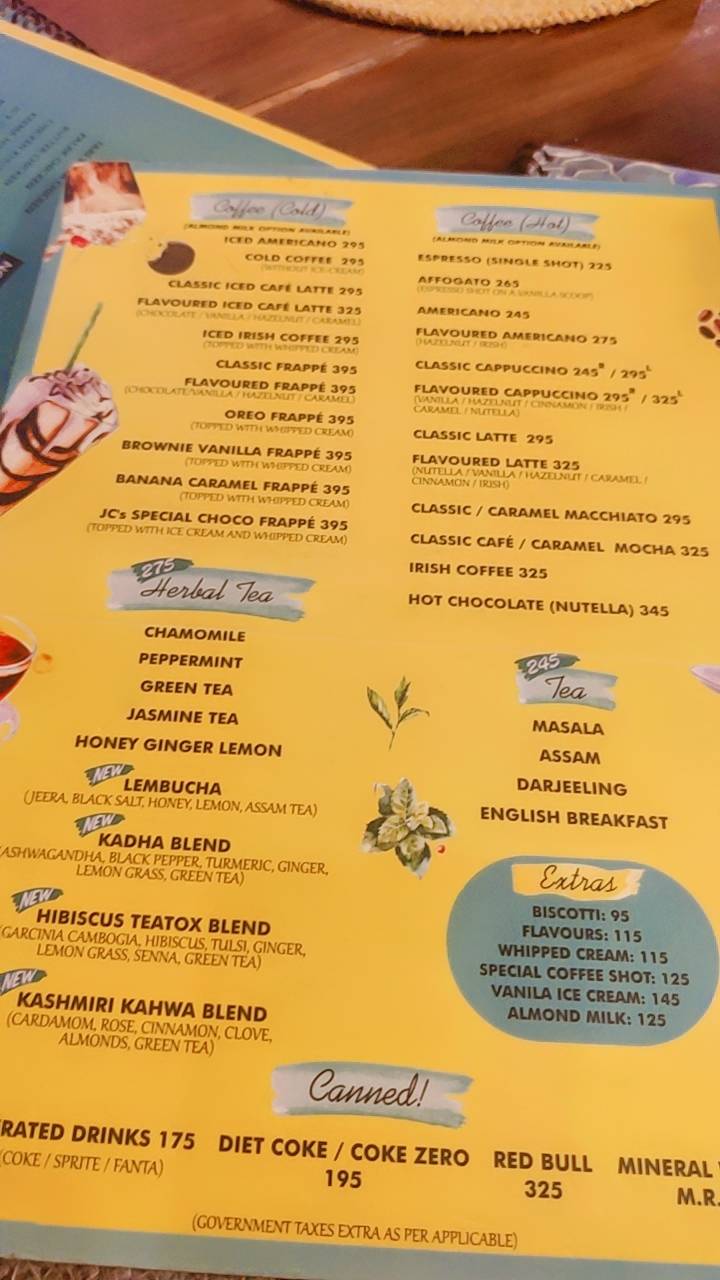 CAFE JC menu
