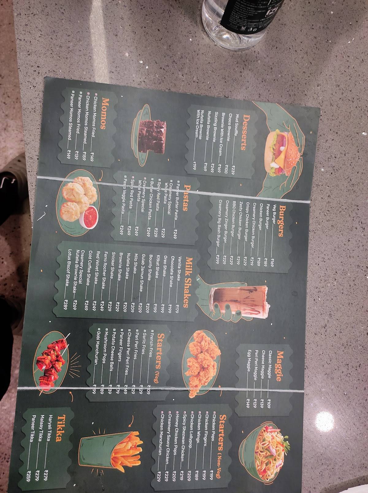 CREAMERY menu