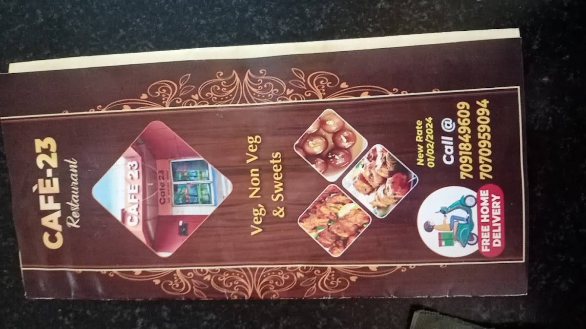 Cafe 23 menu