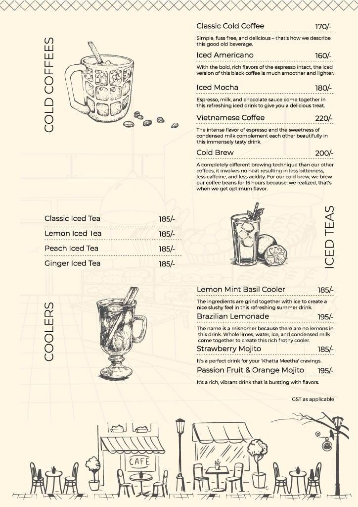 Cafe Warm Gloves menu