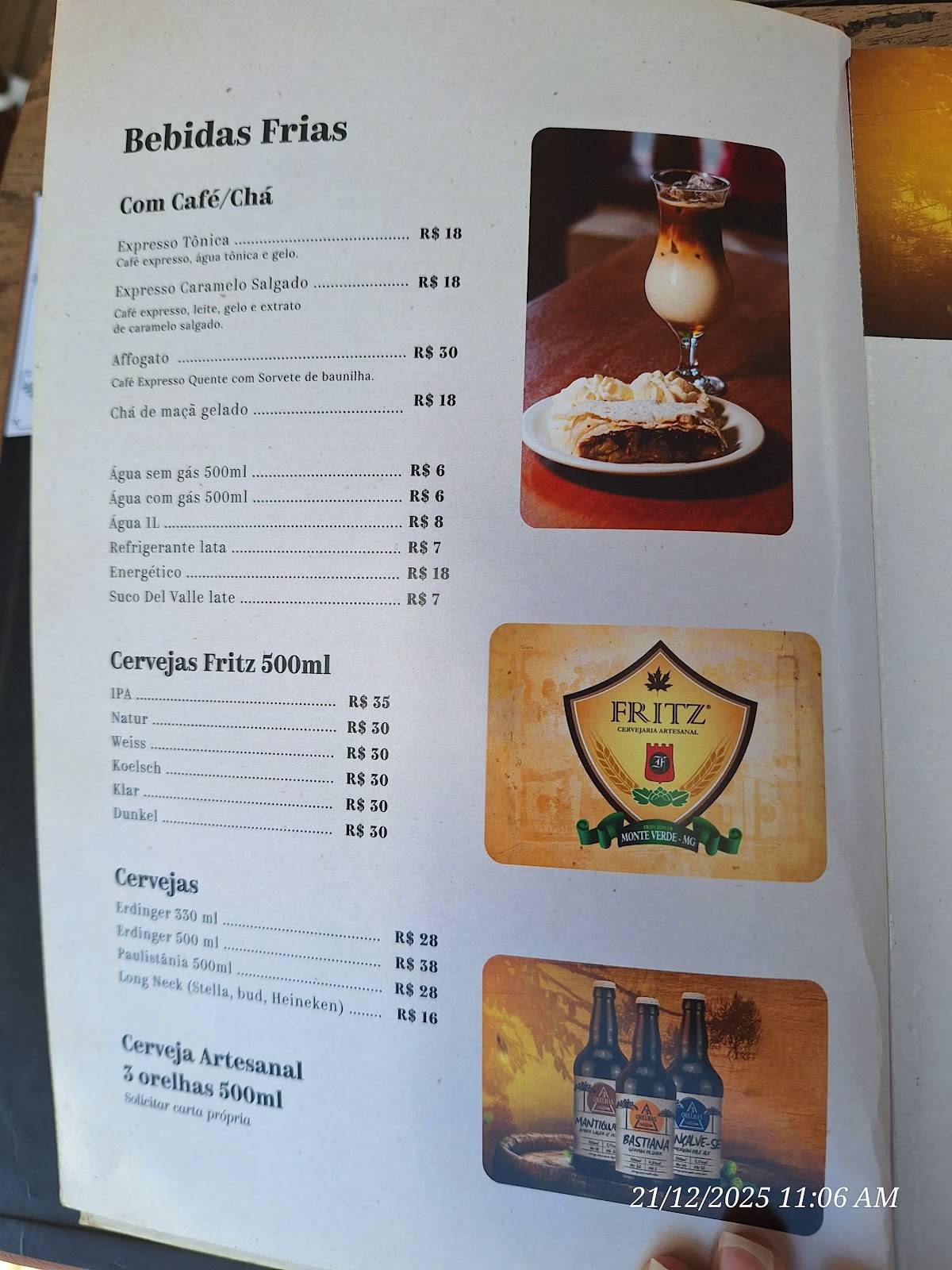 Casa do Strudel cardápio