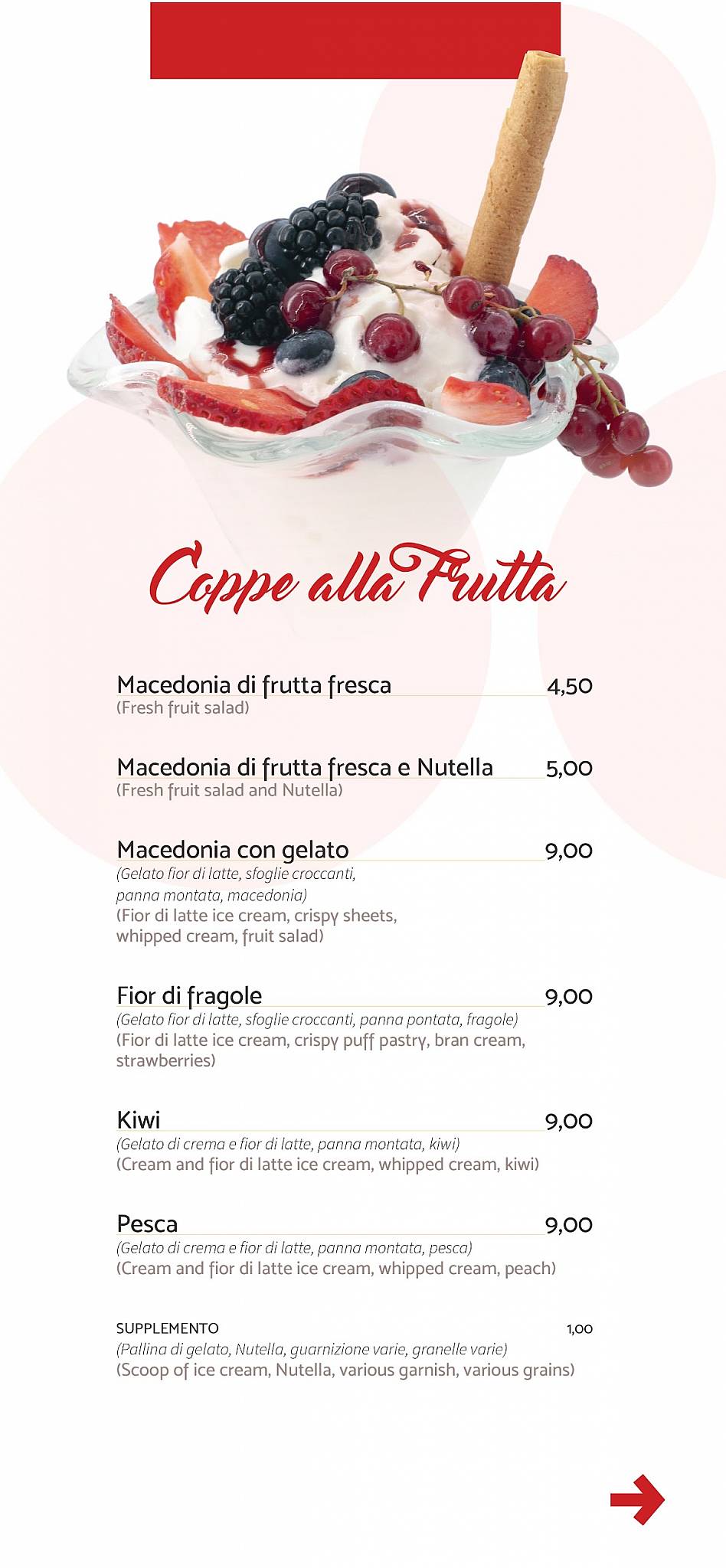 Menu di Cocco Billl - Bar Gelateria 