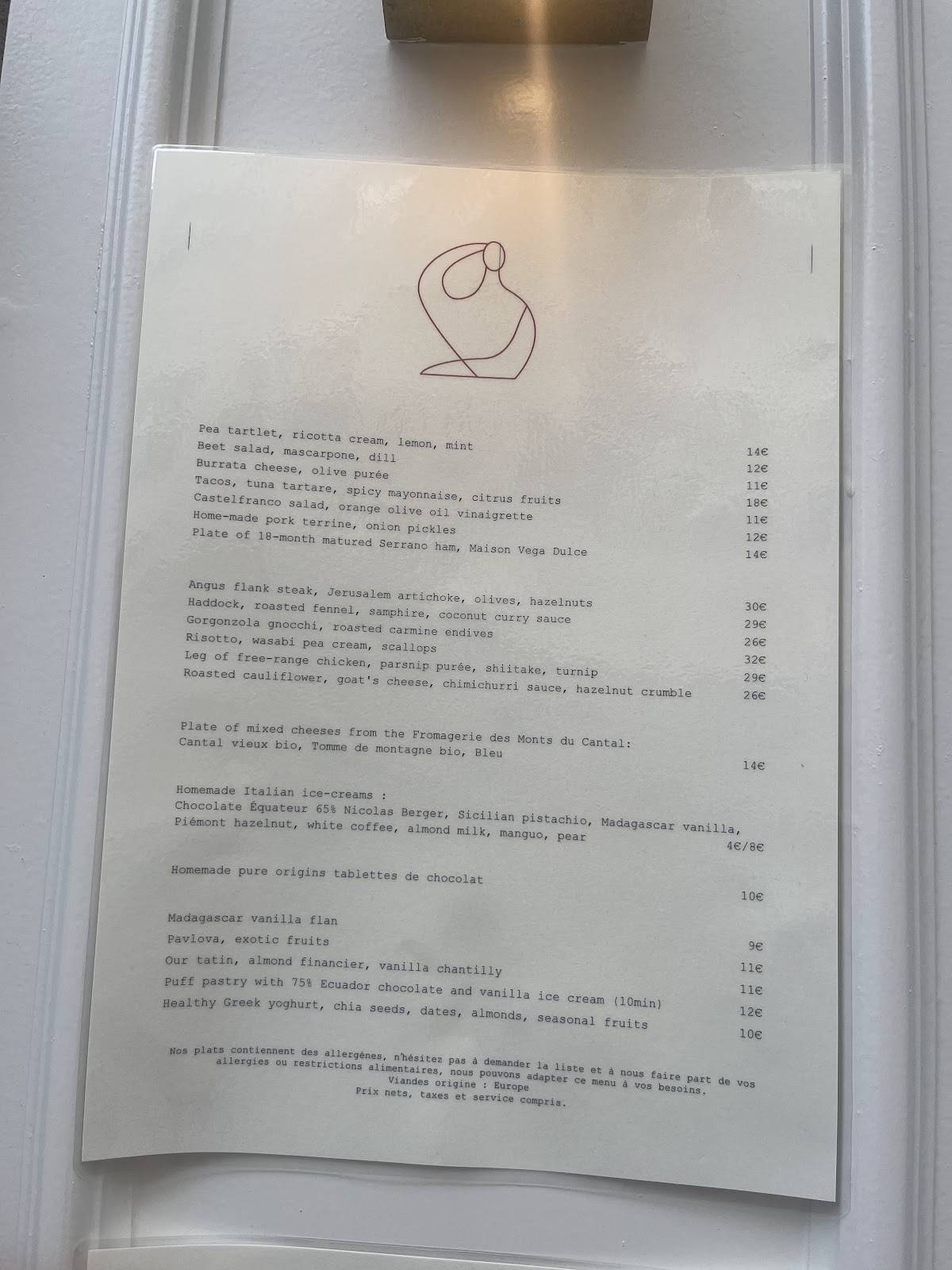 Menu de Café Compagnon
