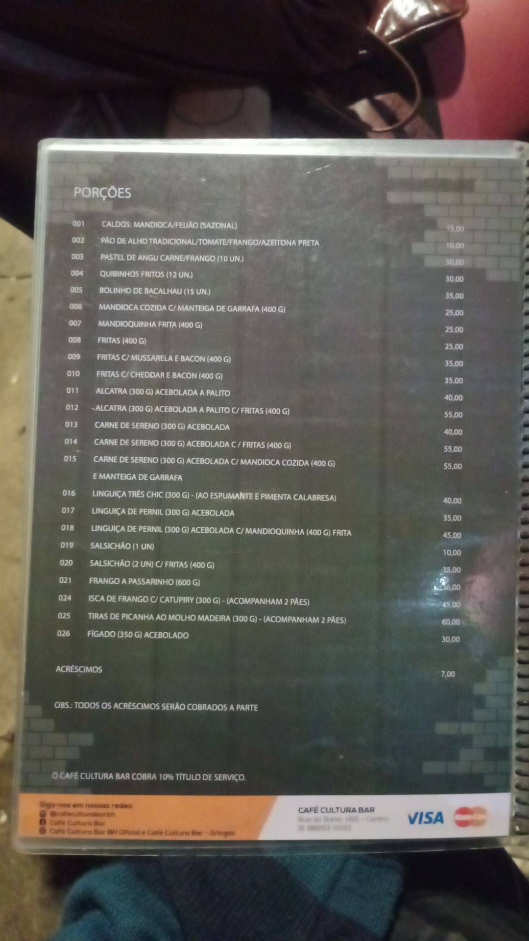 Café Cultura Bar cardápio