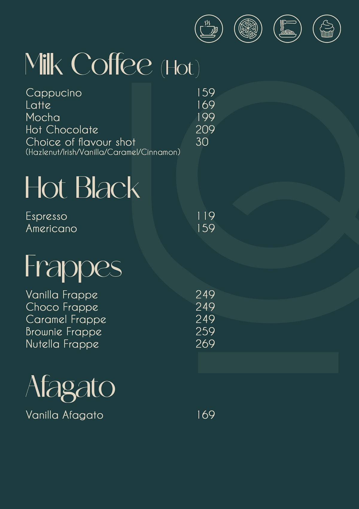 Forque Kitchen & Cafe menu