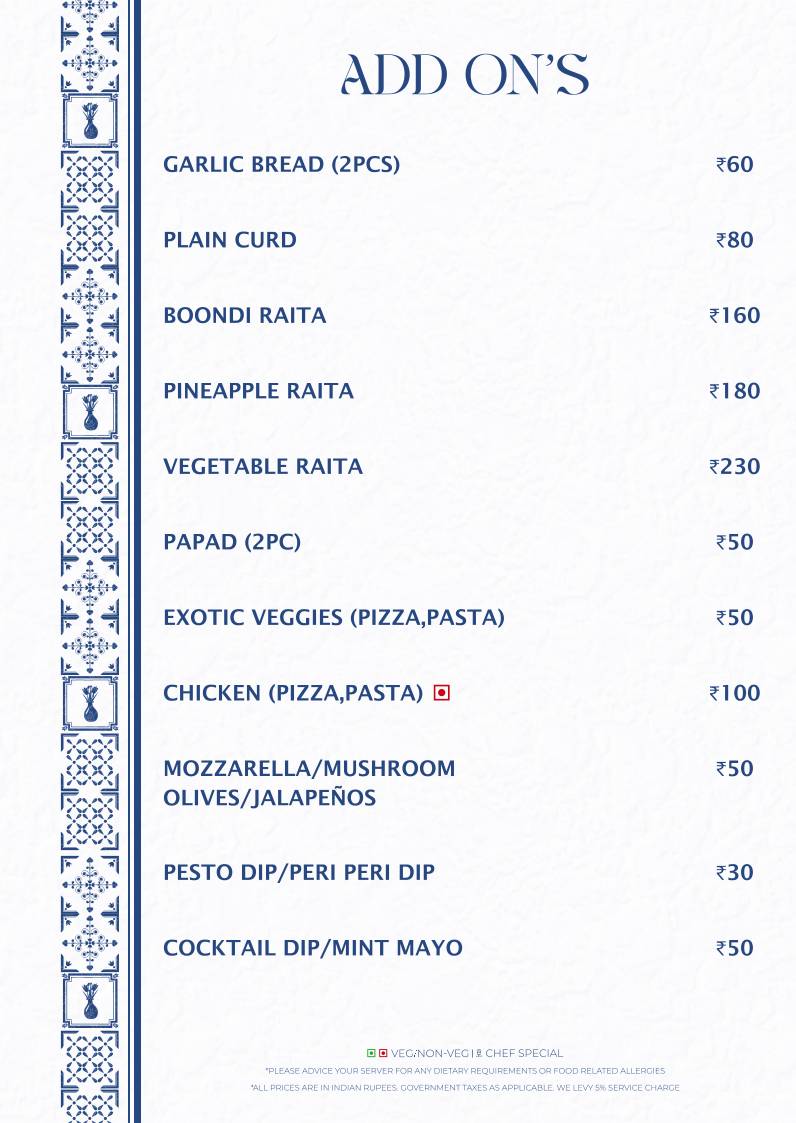 Gree ca Cafe Rooftop menu