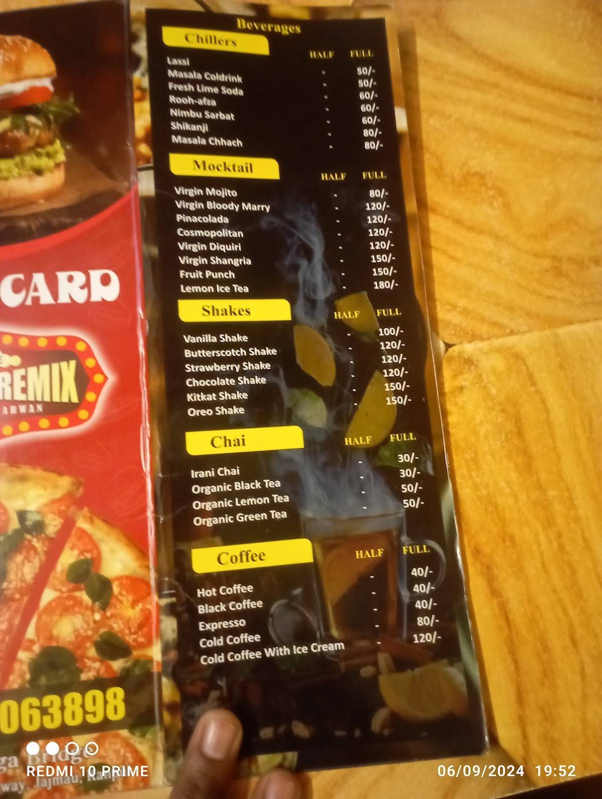 IRANI CHAI KANPUR menu