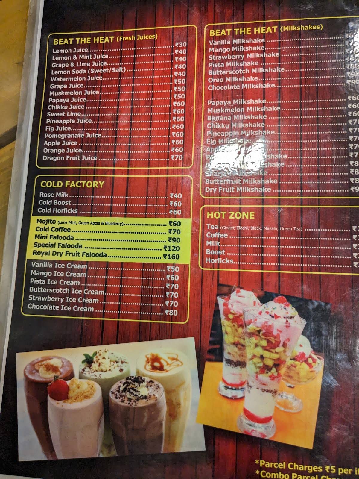 Red Dragon Restaurant menu