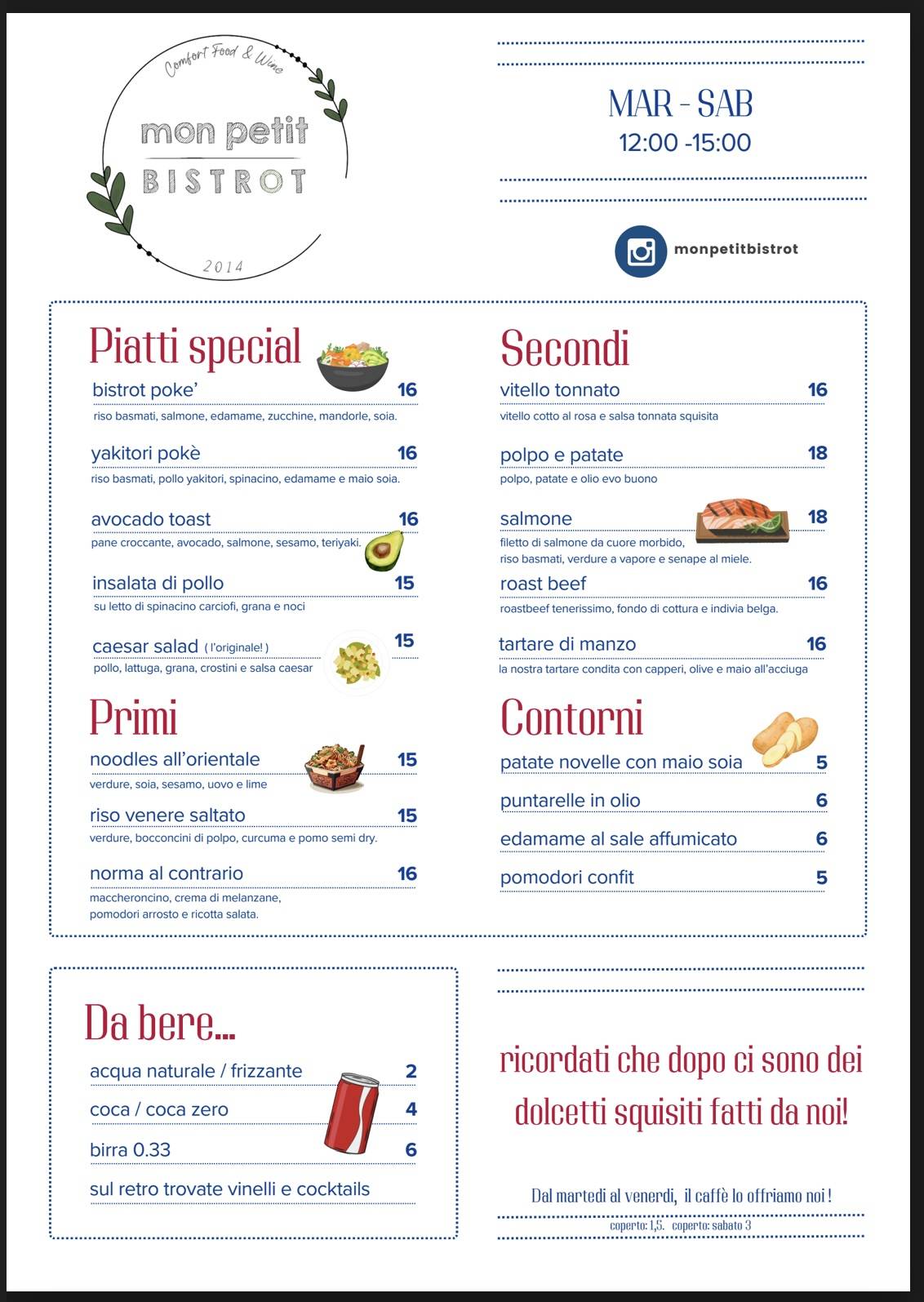 Menu di Mon Petit Bistrot 