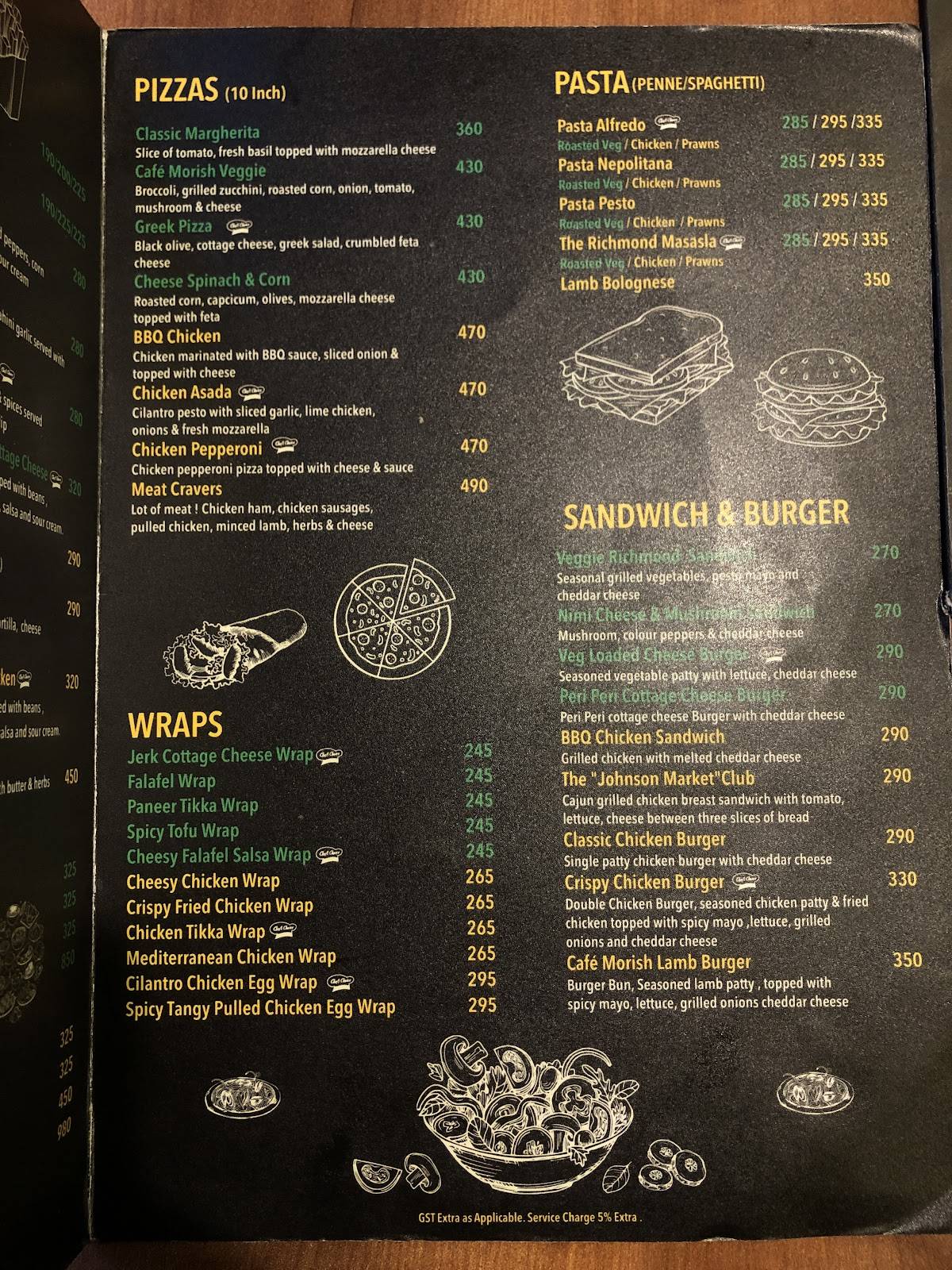 Cafe Mor'ish menu