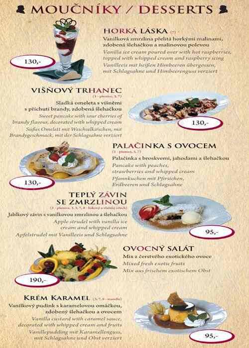 Café Mozart menu