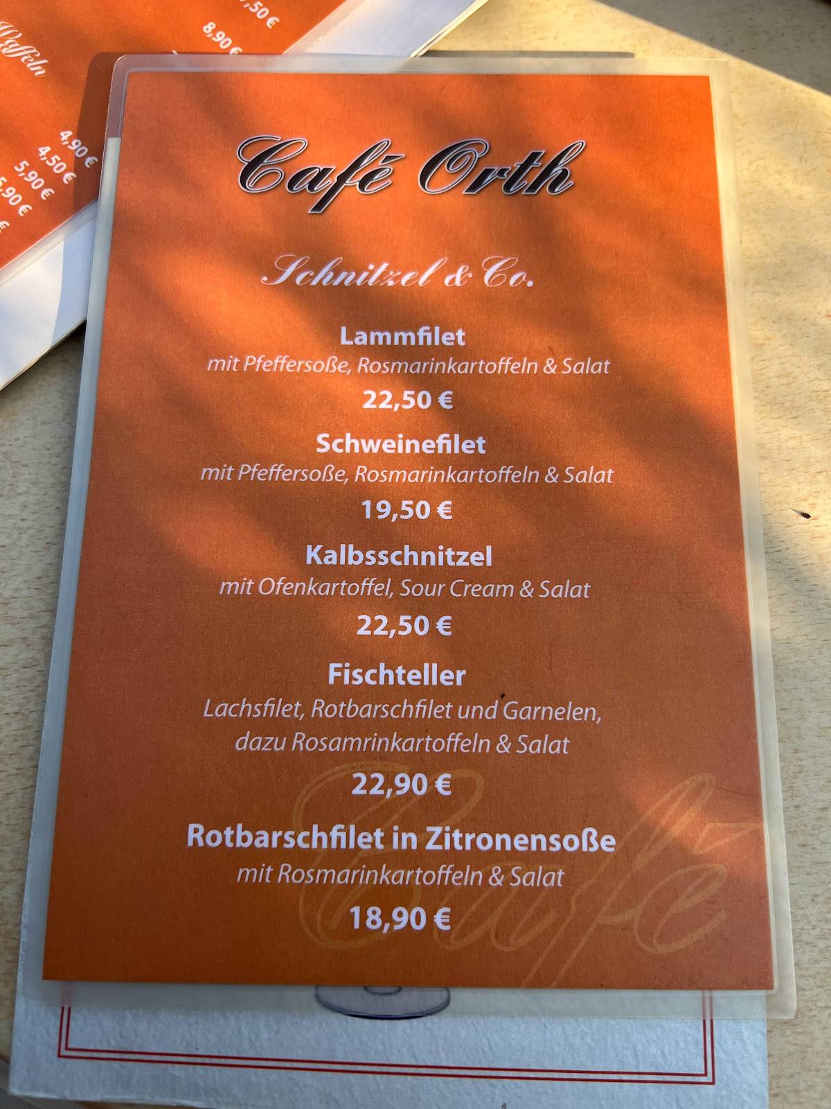 Menu de Café Orth