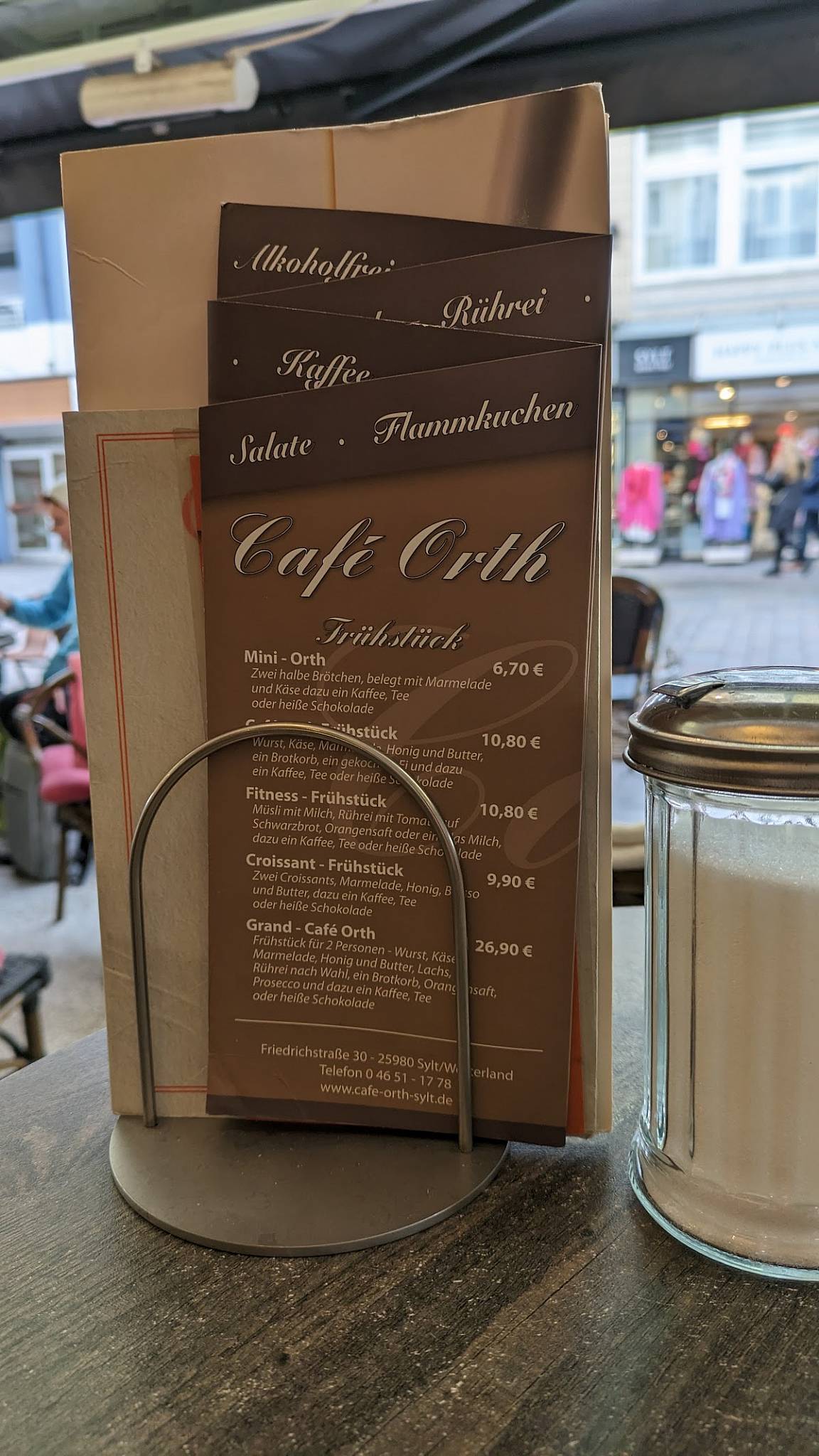 Menu de Café Orth