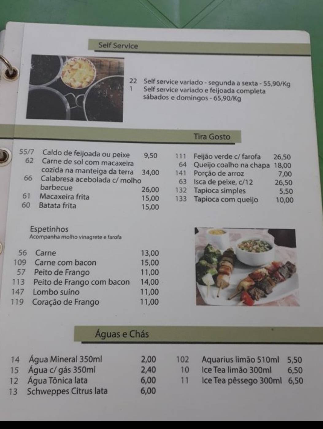 Café Passeio cardápio