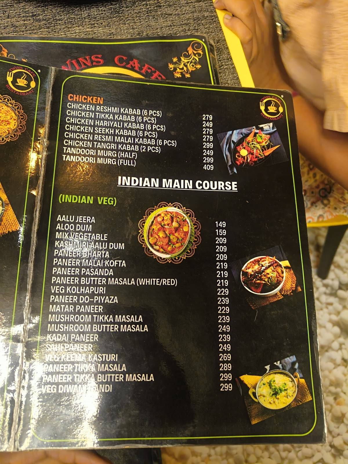 TWINS CAFE & RESTAURANT menu