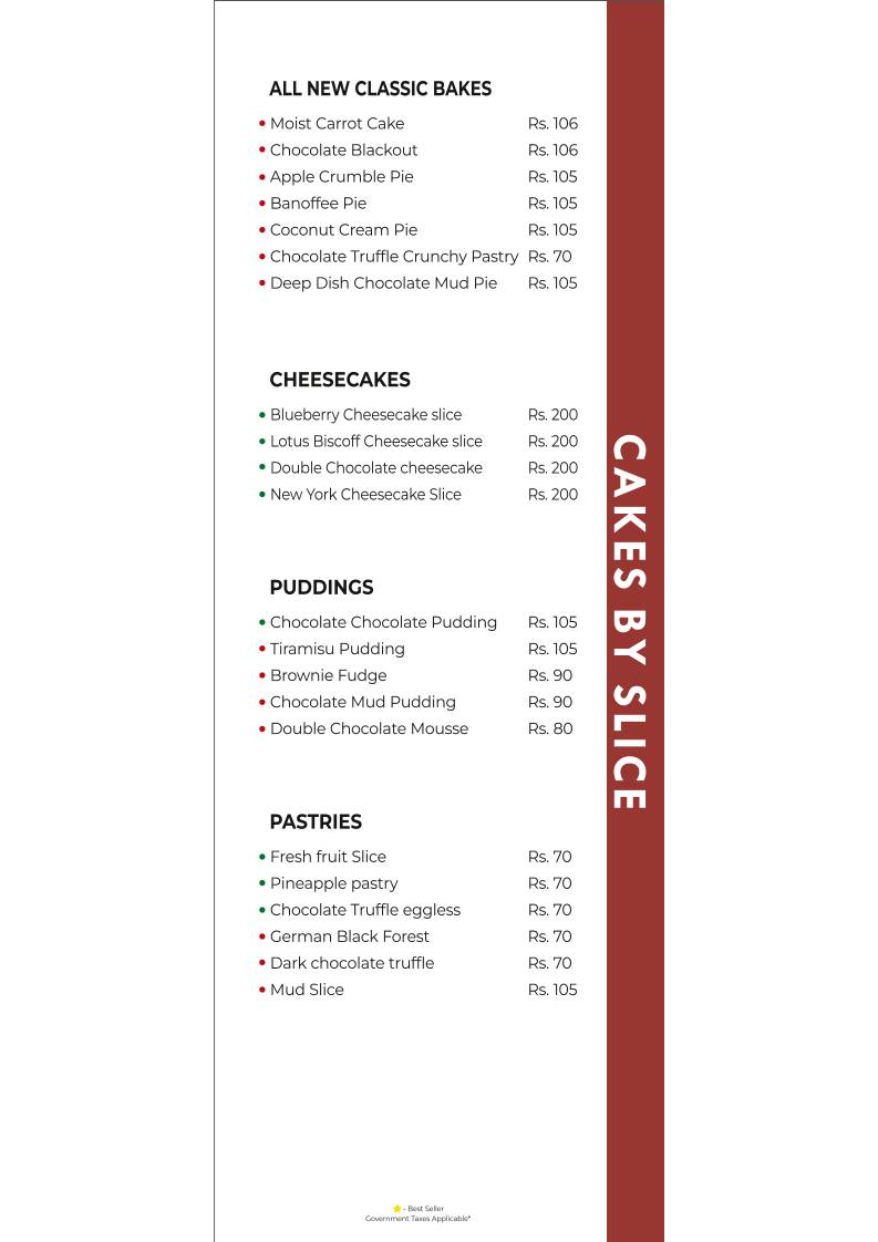 The Cherry Tree Cafe menu