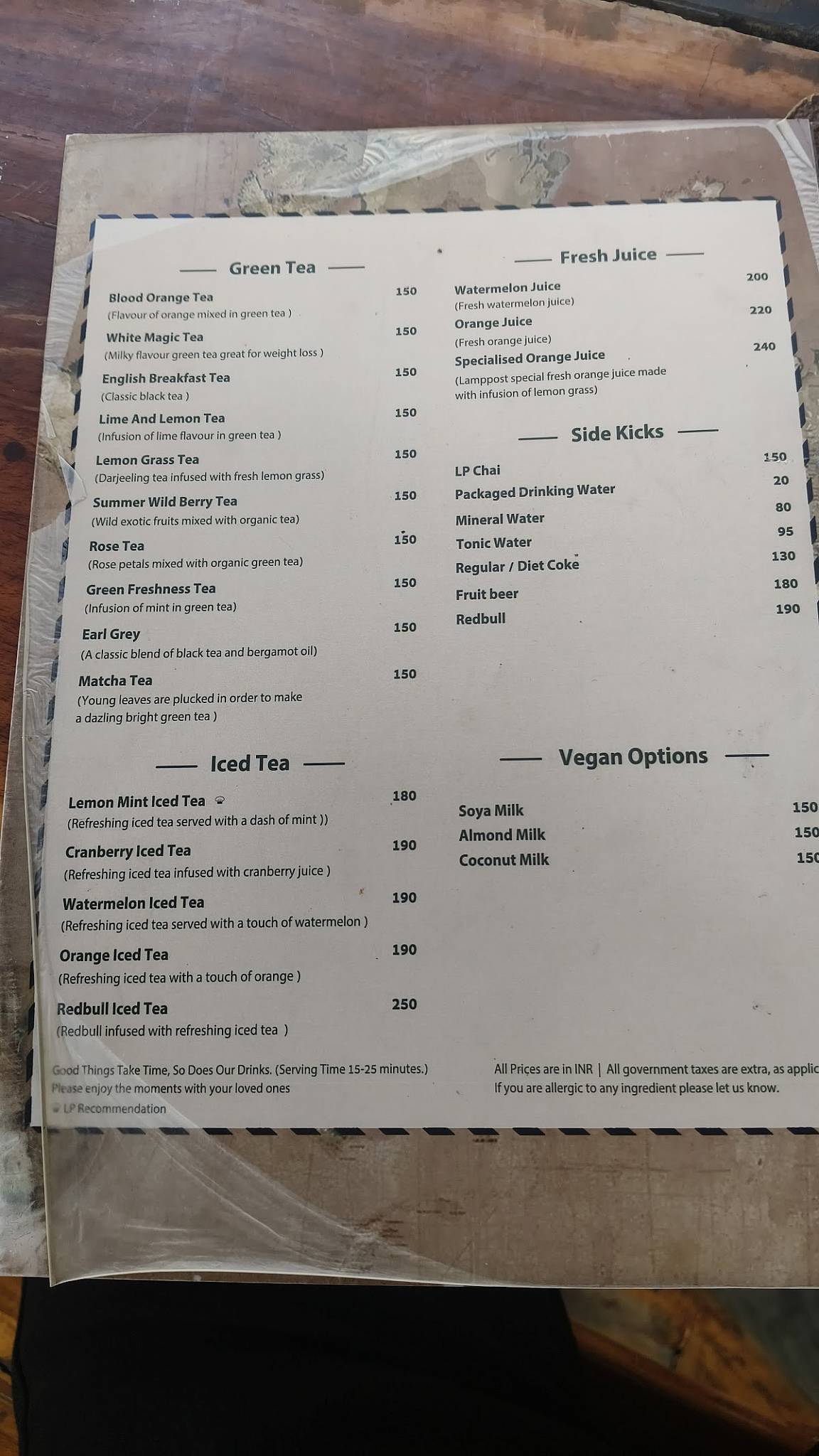 The Lamppost Jaipur menu